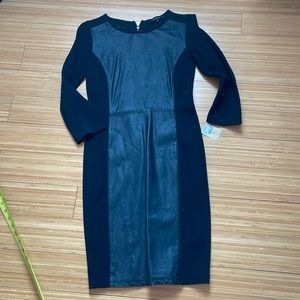 Olivaceous women’s black dress - vegan leather - size S